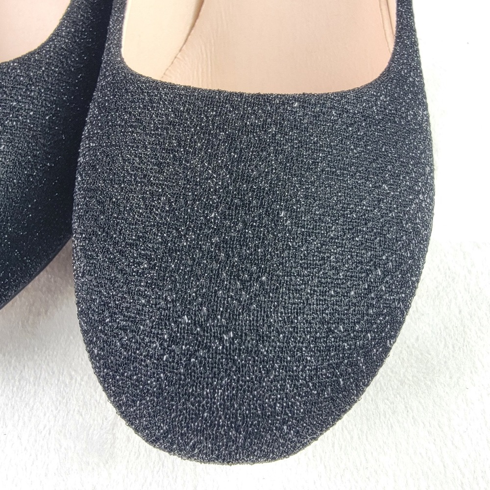 Errid Black Sparkle Round-Toe Pump Block Heel Evening Shoes Size 10.5 Dress - Picture 3 of 8
